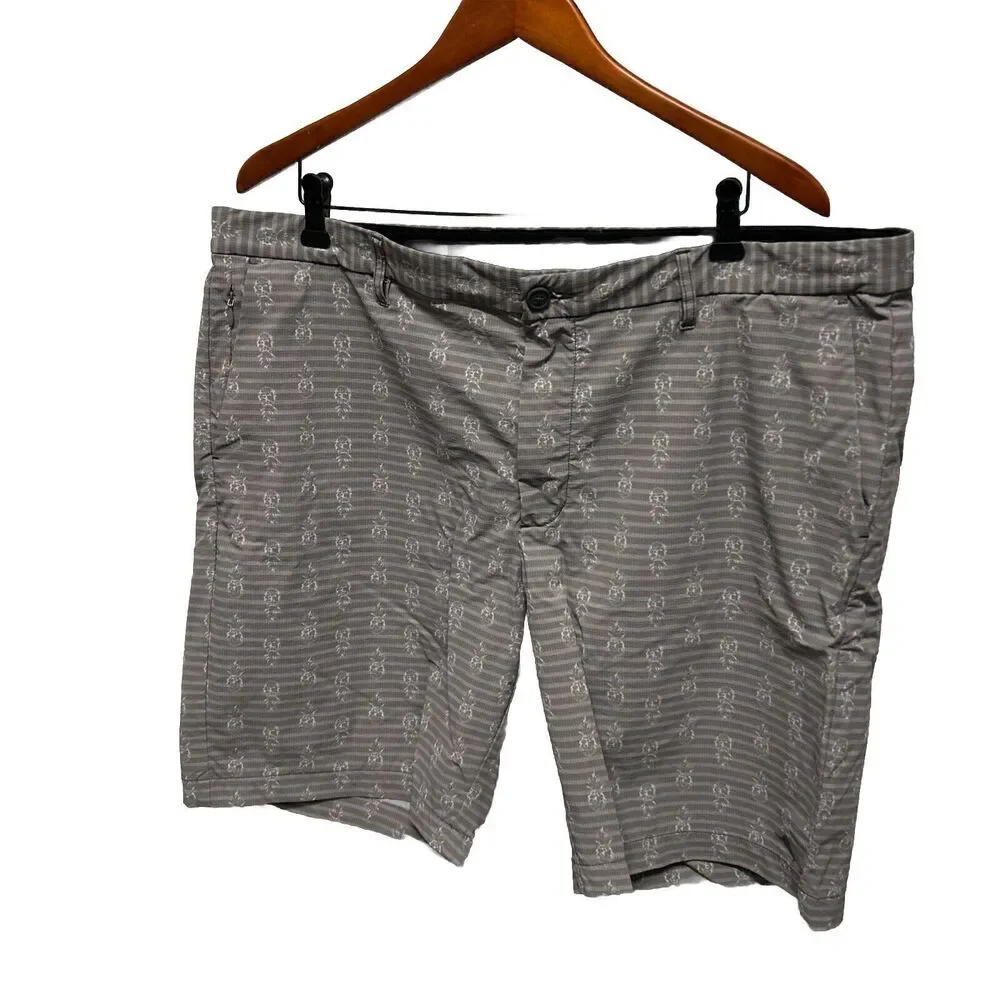Tommy Bahama Shorts Men's 42 Pina Party  Golf ⛳ Beach Stretch Logo Gray